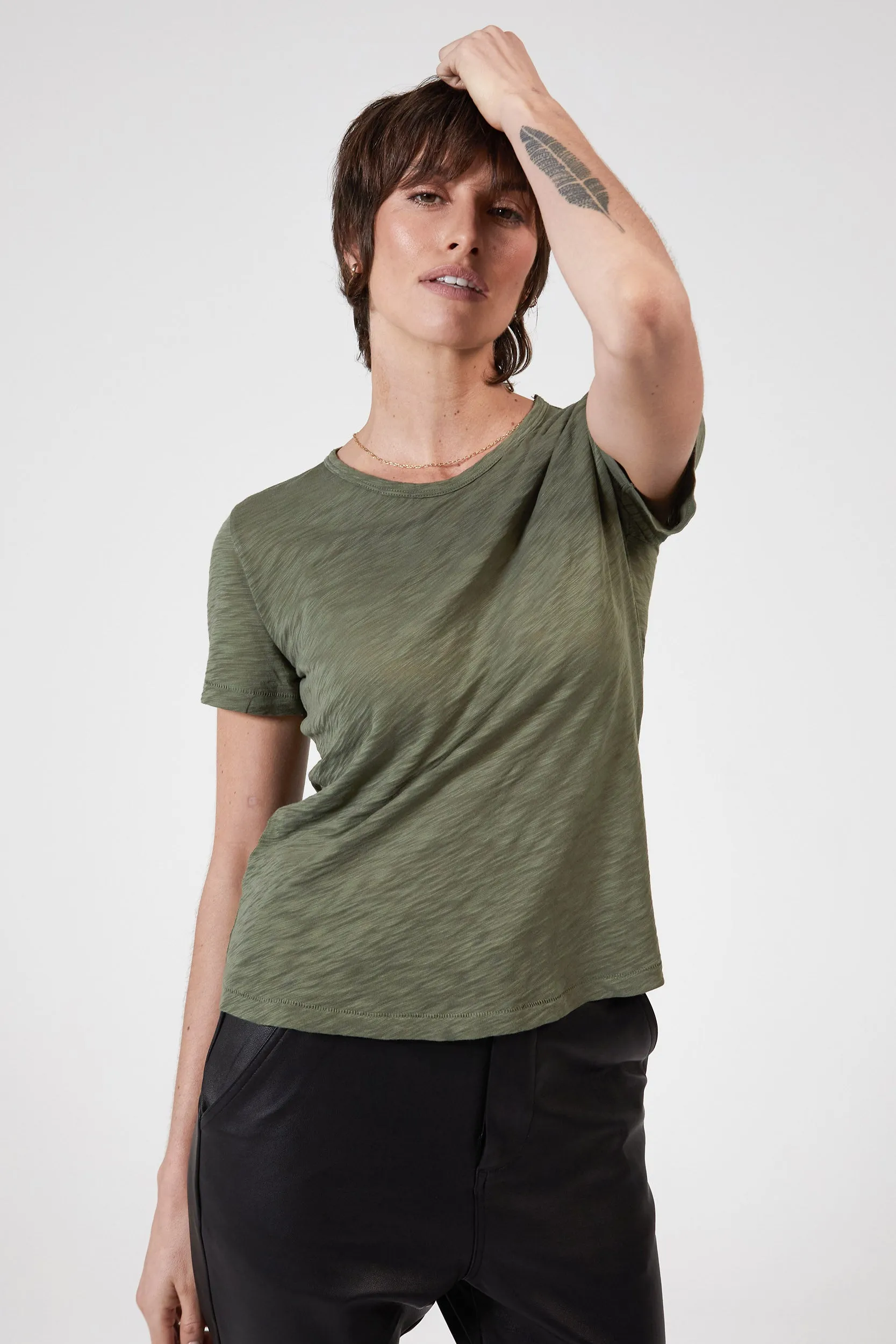 ZEPHYR SLUB TEE - KHAKI