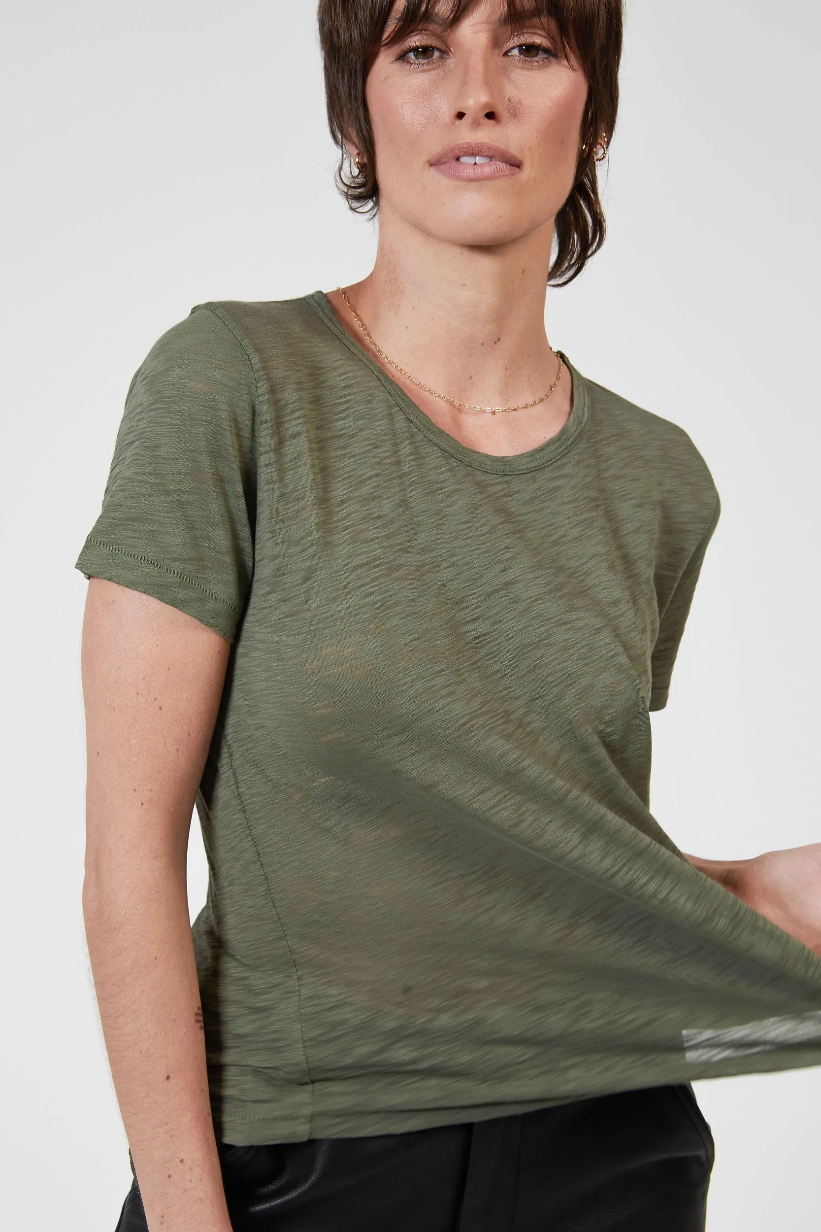 ZEPHYR SLUB TEE - KHAKI